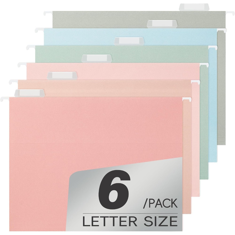 File Folder Hanging - Robuste 1-Zoll-Aufhängemappen im Letter-Format, 6er-Pack in