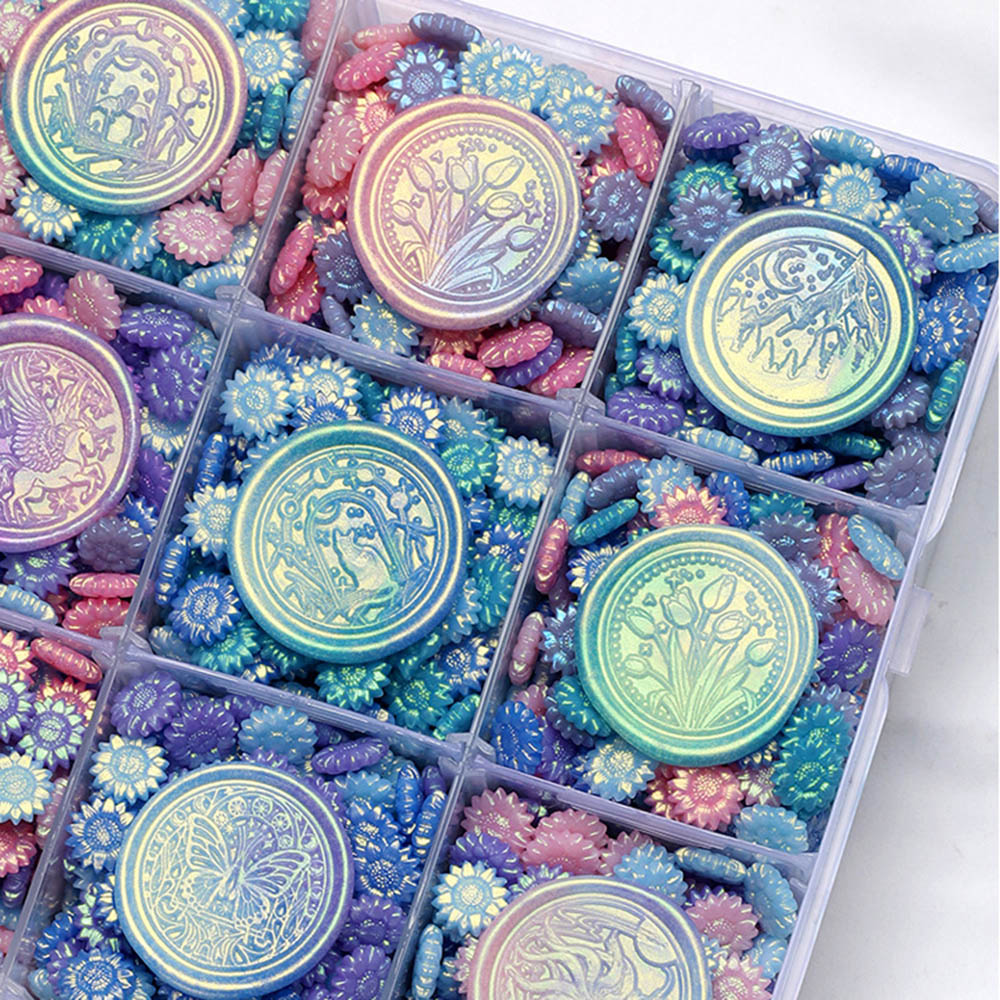 Wax Seal Stamp Kit - 100 Stück gemischte Farben, glitzernde verträumte