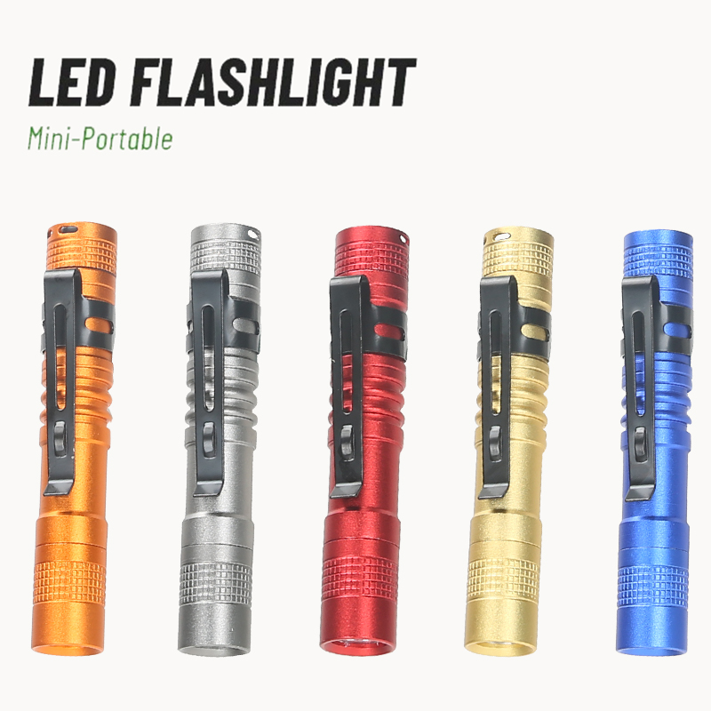 Stationery Supply - Tragbare Mini-LED-Stift-Taschenlampe mit Stift-Clip, tragbare Ultra-Taschenlampe,