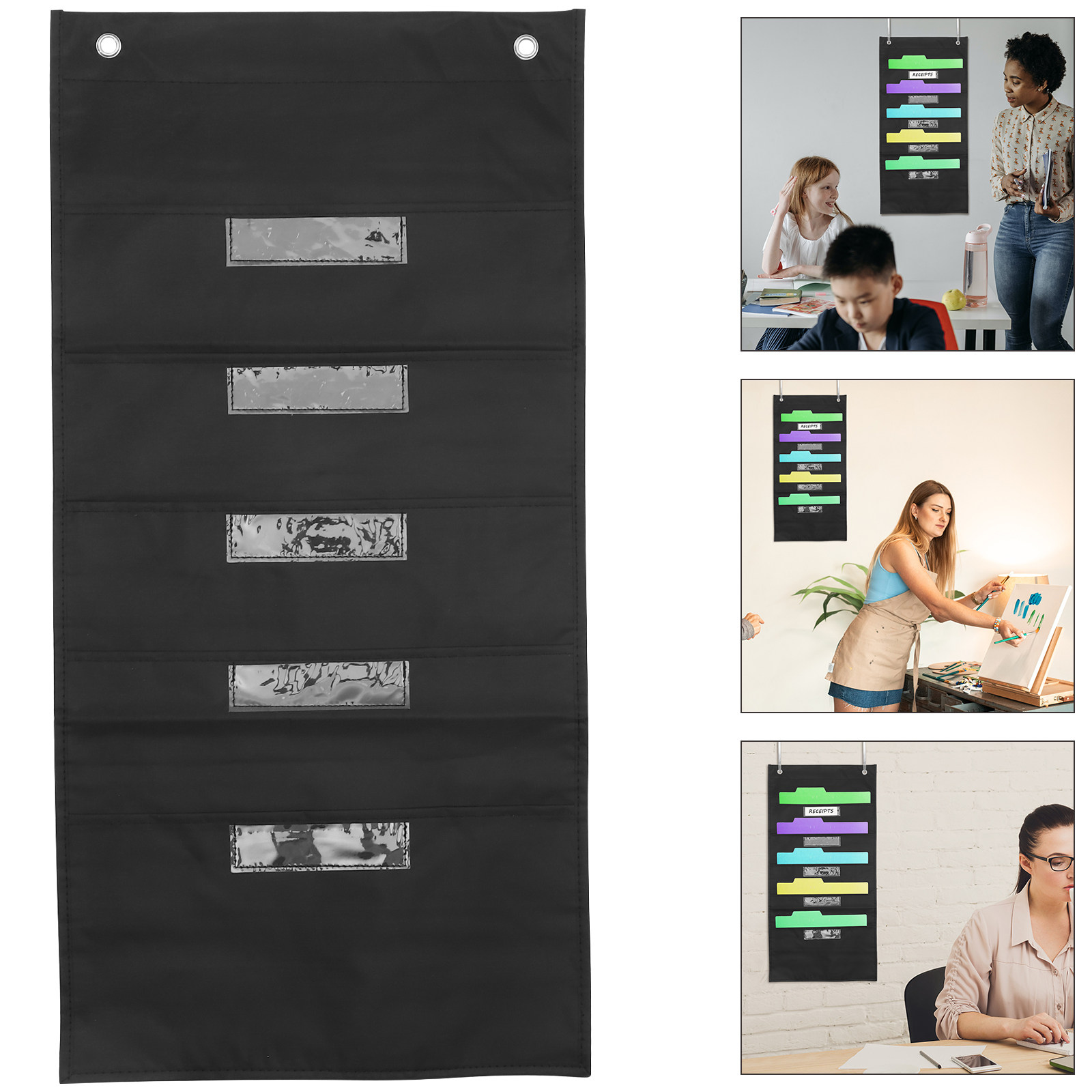 File Folder Hanging - Mehrschichtige Aktentasche, tragbarer Hängeregistraturordner, Dokumenten-Organizer, Aufbewahrungstasche