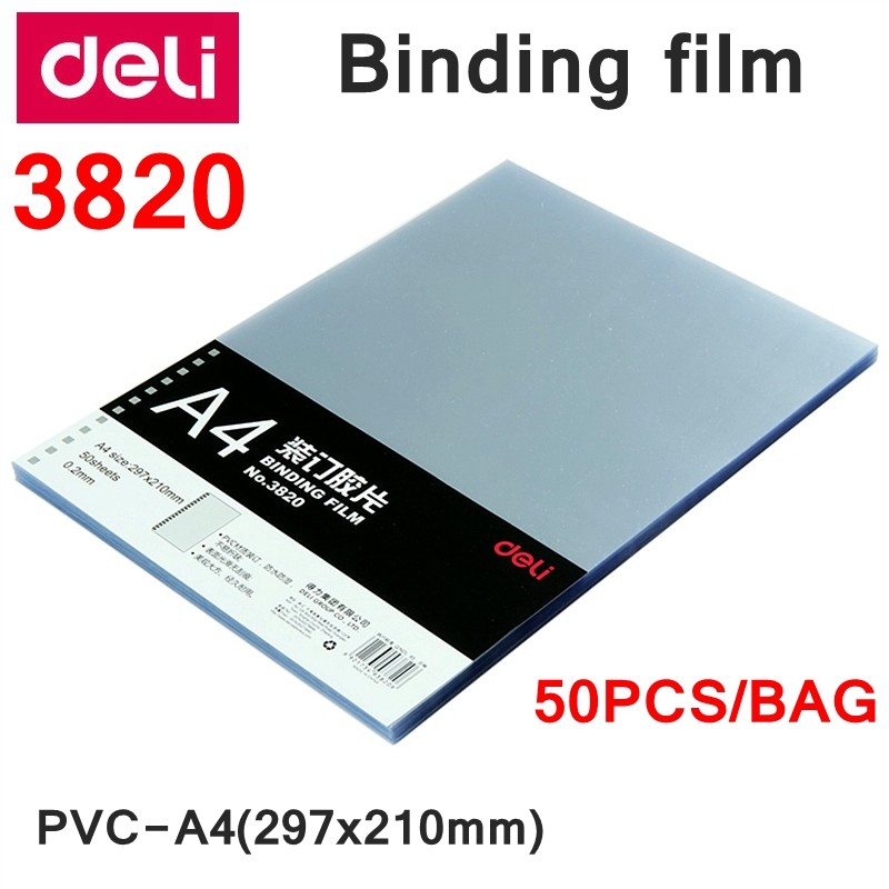 Binding Comb Plastic - 50 Stück Deli 3820 A4 PVC-Kammbindungsfolie
