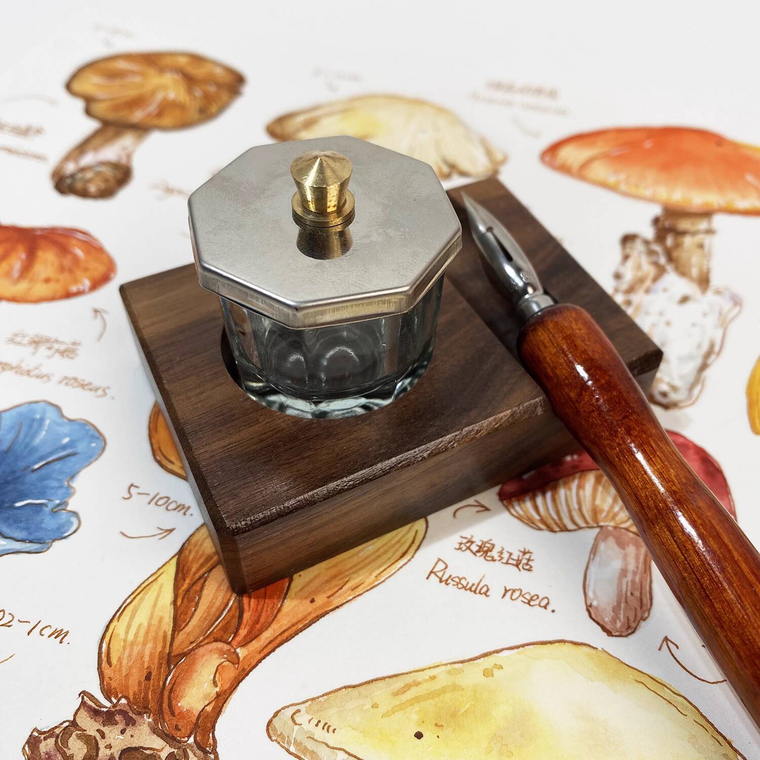 Tintenbasis, Stiftstütze, Holz – Calligraphy Ink Bottle Bewertung und Preis