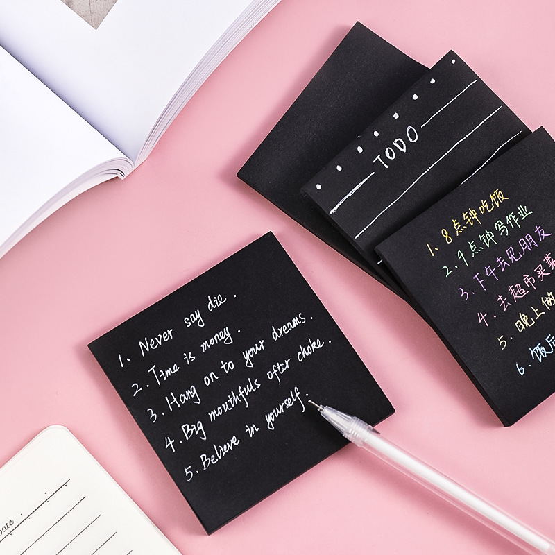 Schwarze N-mal Haftnotizen, To – Office Stationery Supply List Bewertung und Preis